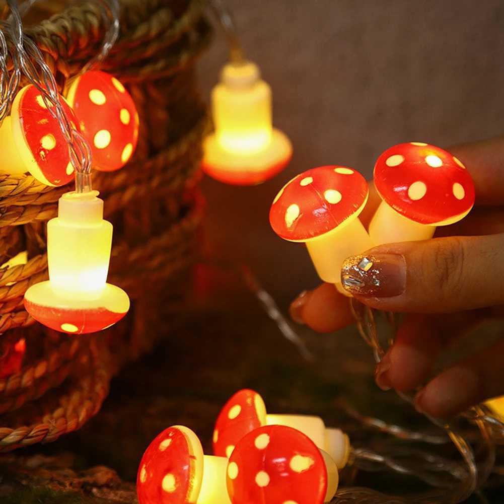 LED Light String USB/Battery Power Fairy Lights 1.5m/3m Mushroom Garland for Christmas Holiday Party Wedding Garden Decoration XJ250612
