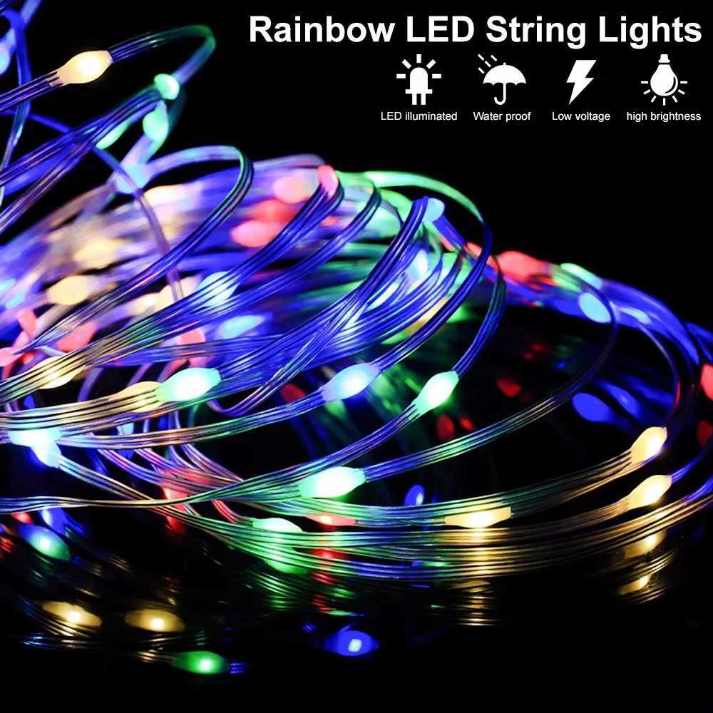 String LED Bluetooth Fairy Lights Dreamcolor RGBIC DIY Party Christmas Tree Lights Wedding Decor Garland USB Lamp 15M/10M/5M/2M XJ250612