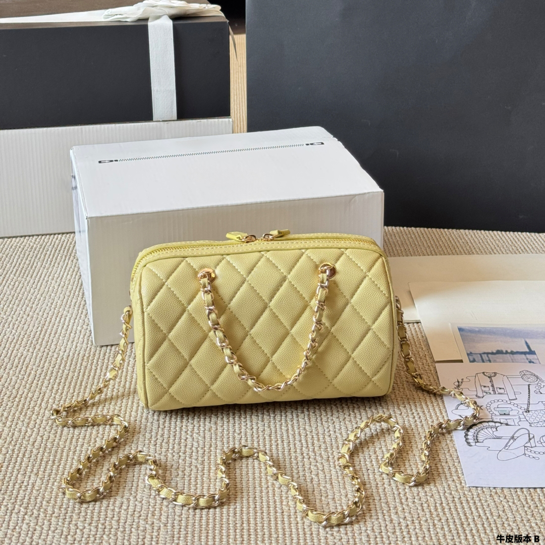 Caviar Leathers Pillow Travel Bag Women Designer Speedyss classics bowling Shoulder Bags Crossbody handbags Totes pouch purse Top quality 19x12cm