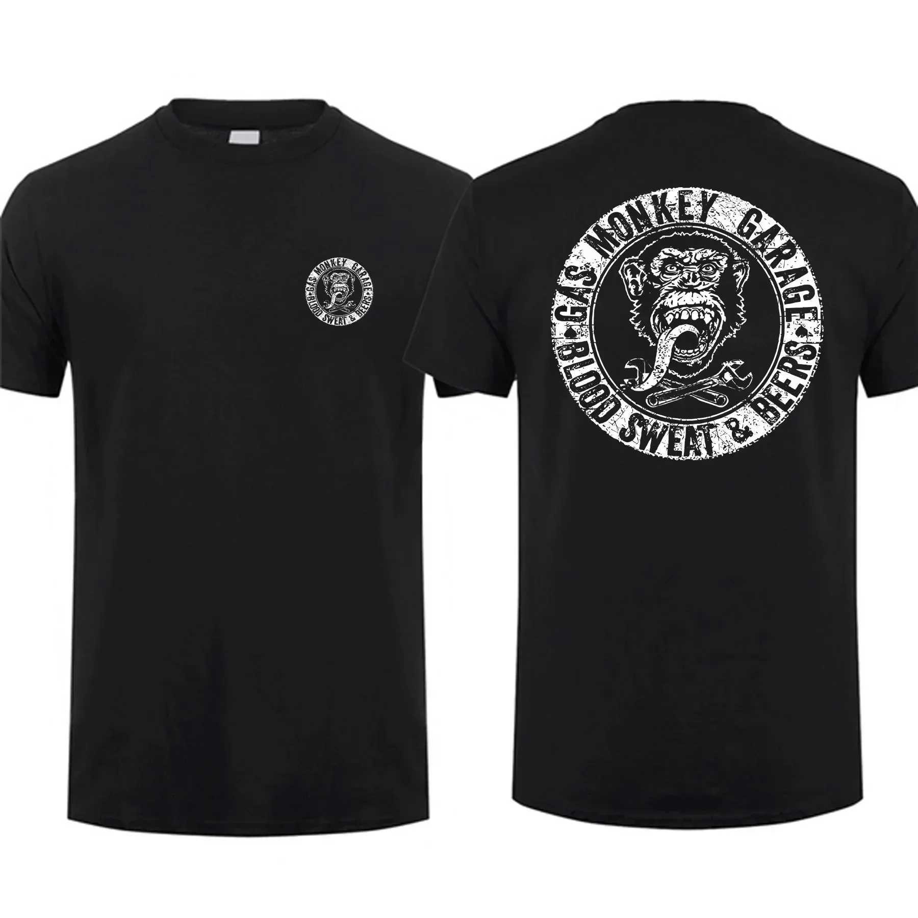 Amazing Tees Men T Shirt Casual Oversized Gas Monkeys Garage Hot Rods Circle Limited Double-sided T-shirt Male T-shirts X2506131