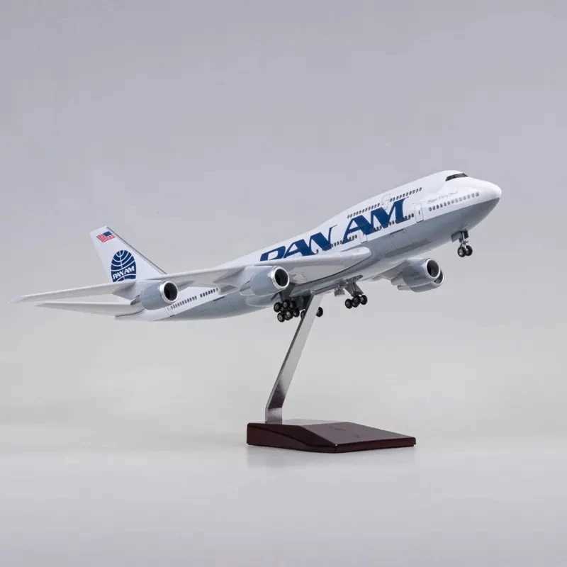 Diecast 47cm 747 Pan Am B747 Airlines Toys Plane Model Resin With Landing Gear Aircraft Airplanes Model Toy For Collection Gift L250612