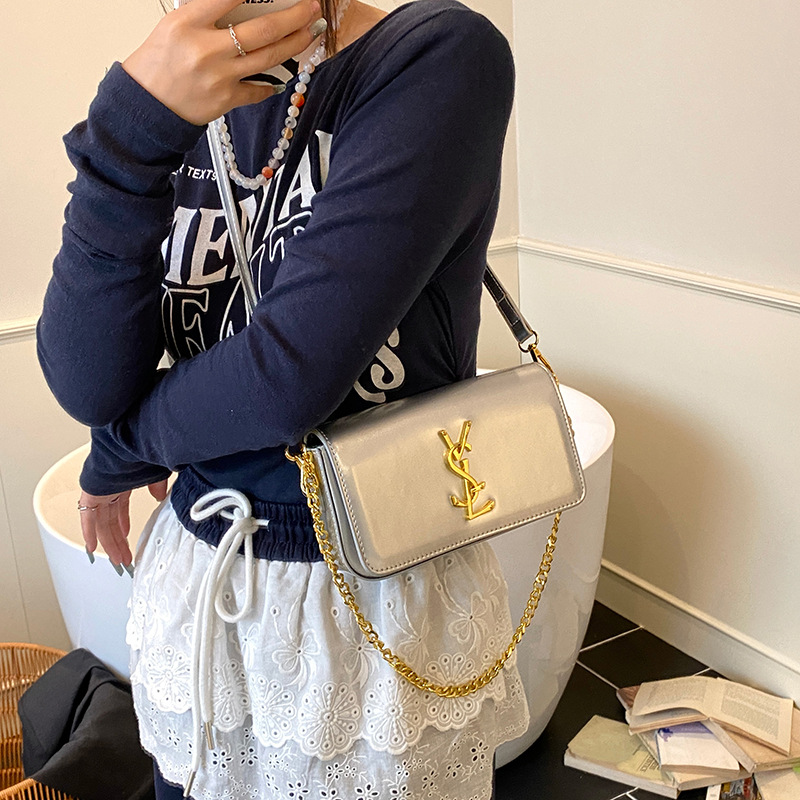Designer Bag 2025 Women's Vintage-Inspired Patent Leather Square Bag, Luxe Gloss Shoulder Purse With Free Shipping