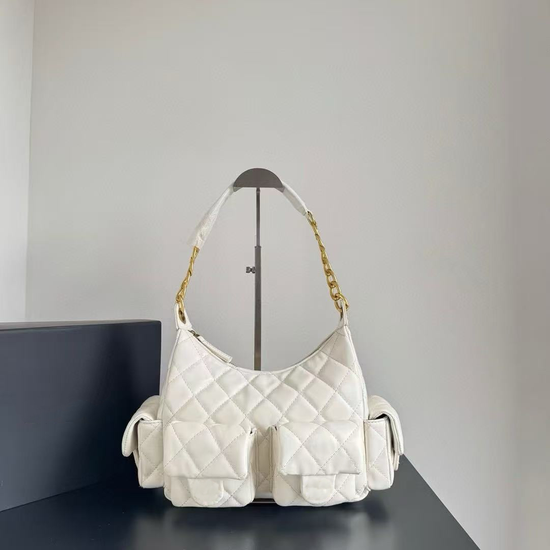 designer bag 25C bag hobo bucket bag diamond patterned leather women's shoulder bag tote crossbody bag classic commuting bag