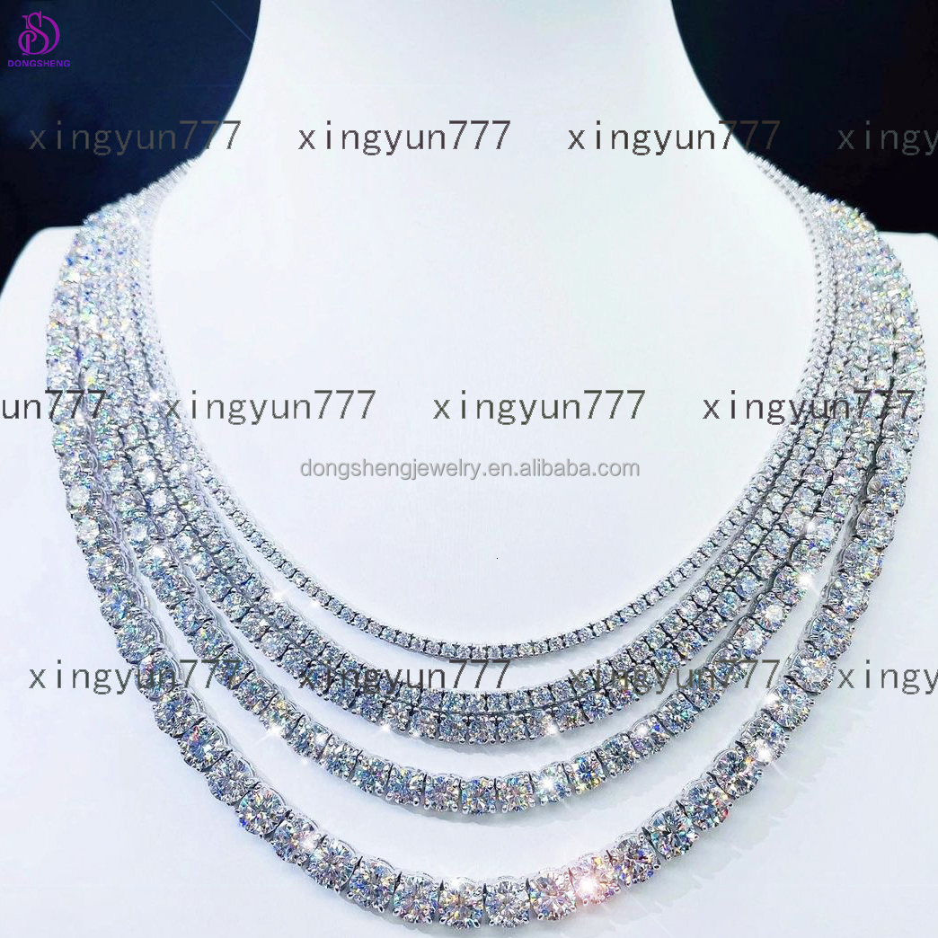 High Quality Fashion 925 Silver Jewelry 5mm 6mm 7mm Iced Out Vvs Moissanite Diamond Tennis Chain Bracelet for Men and Woman