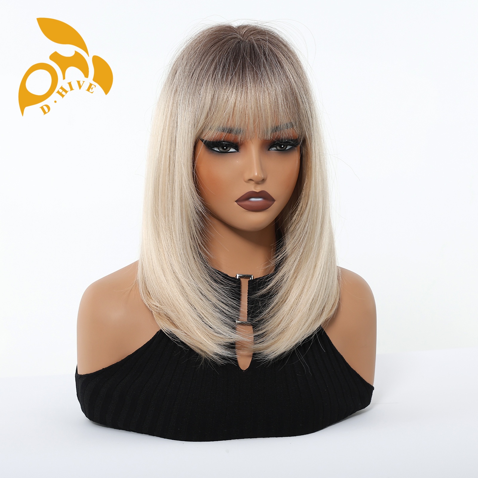 Free shipping Hair Wigs for womans wigs human hair large wave bang long curly hairfull head set women's wig color black pink Light gold