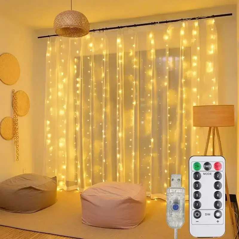 3Mx1M/2M/3M LED String Lights USB Remote Fairy Lights Garland for New Year Wedding Party Christmas Home Room Curtain Decoration XJ250612