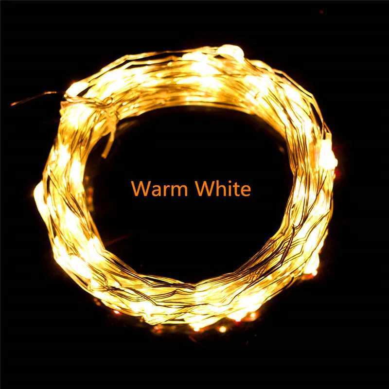 33ft/10m Copper Wire LED String Lights 100 LEDs Cool Warm White Blue Fairy String For Christmas Wedding Party Decorations DC 12V XJ250612