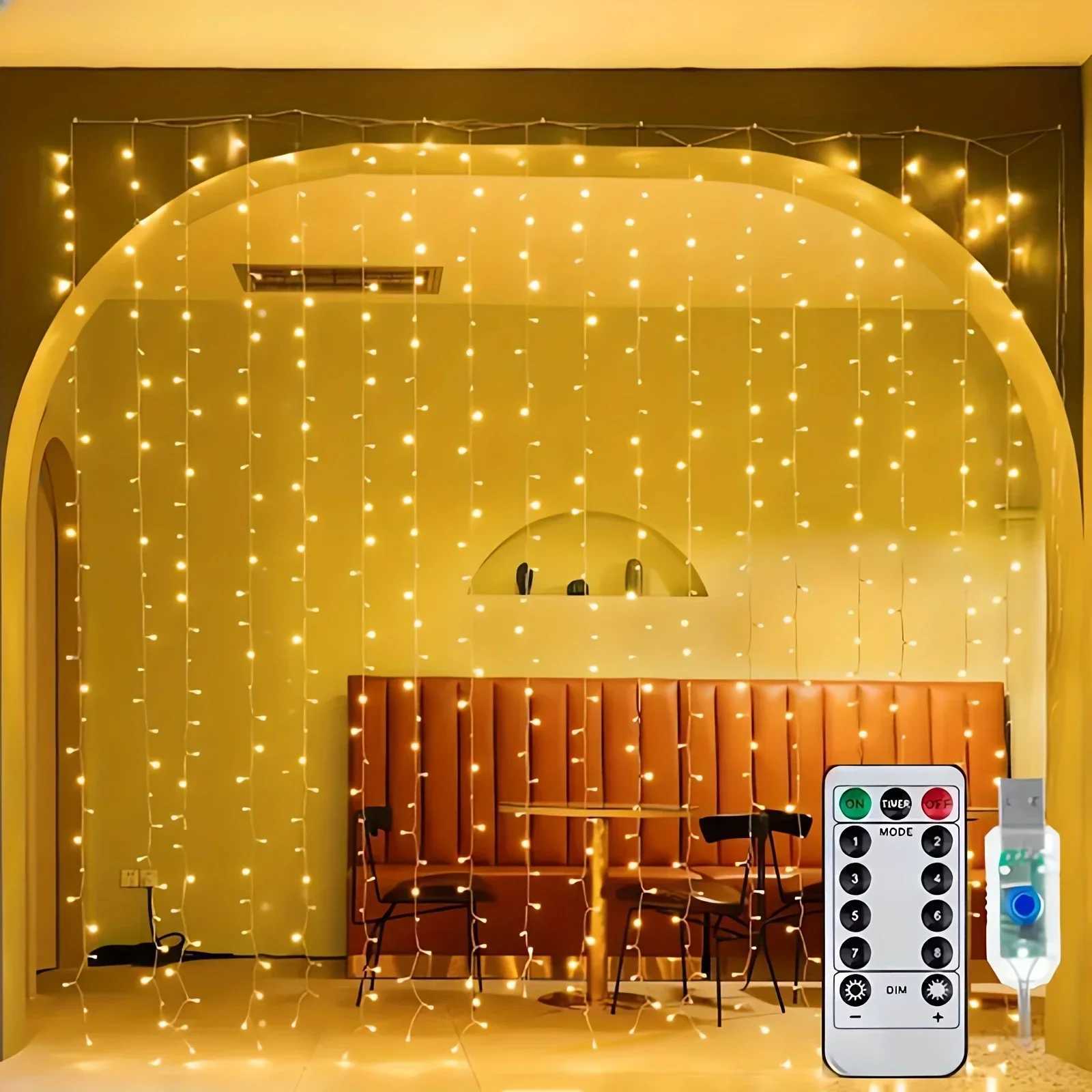 3/4/6m USB Remote Control Fairy Garland Lights Curtain LED String Lights for Christmas Decoration Bedroom Home FestoonXJ250612