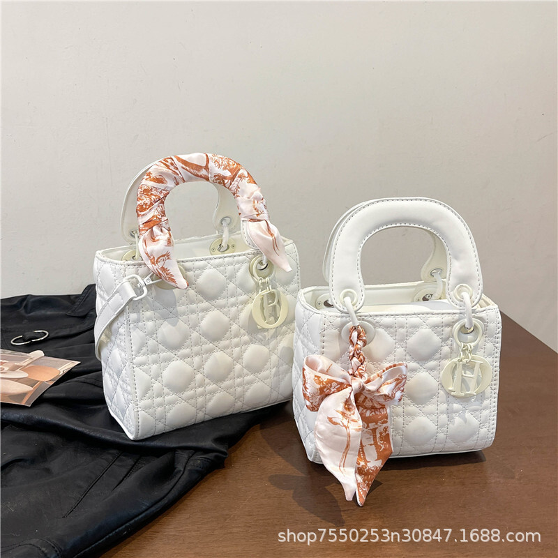 Designer Bag Fashion Bag Matte Princess Diana Bag Scarf Three Luxury High Quality Trendy Small Square Bag Trade Women Bag Trendy Bag Bags Luxury Bag