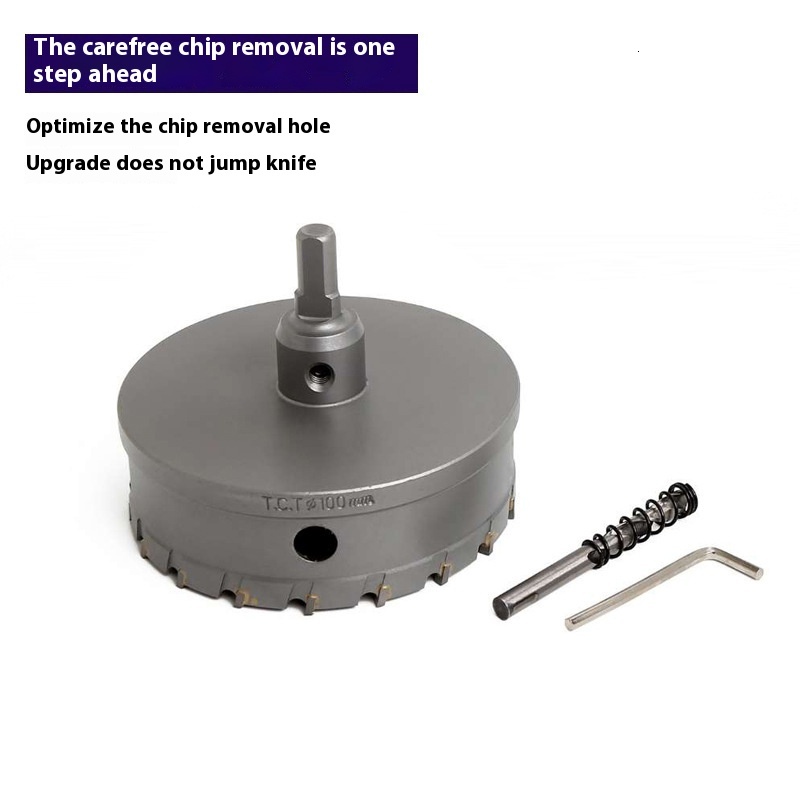 Large Industrial Grade TCT Carbide Saw Metal Stainless Hole Opener Three-Blade Steel Iron Plate Honeycomb
