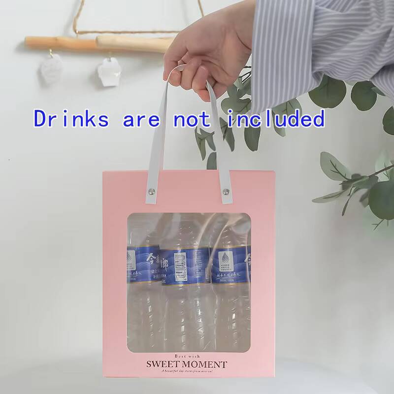 Transparent Kraft Paper Handbag for Window Opening, Souvenir Gift Tote Bag, Candle Storage Packaging, Cosmetic and Candy Box