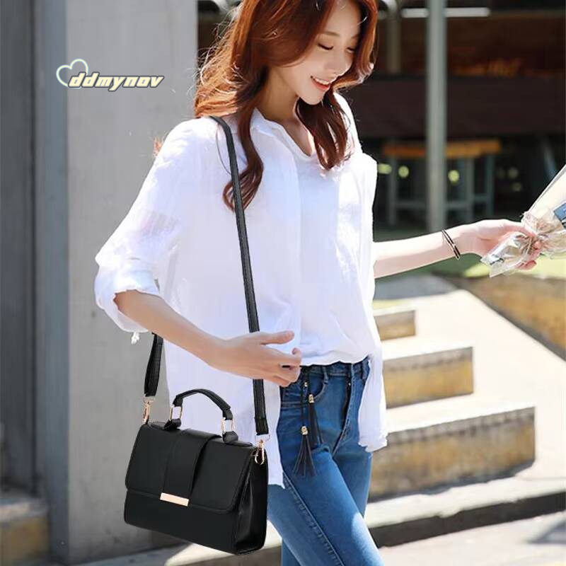 Hot Sale Flap Sling Shoulder Bags for Women Solid Color Crossbody Messenger Bag Purse Female Leather Handbag Pocket ddmynov