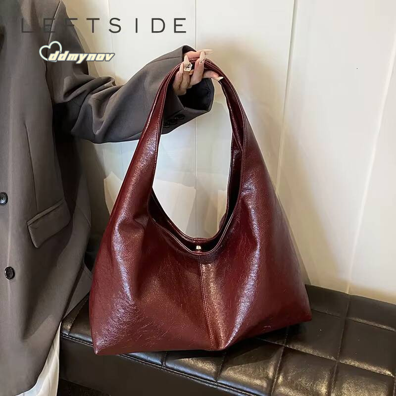 Design Large PU Leather Hobo Underarm Bags Lady Winter Shoulder Bag for Women 2024 New Trend Y2K Handbags and Purses ddmynov