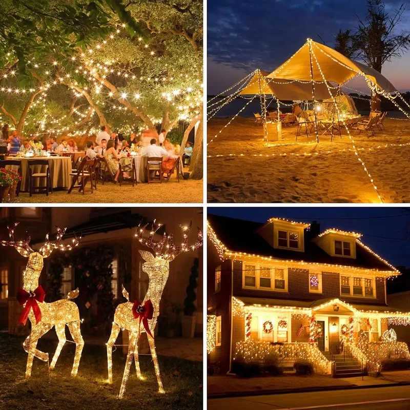 1/2Pcs Outdoor Solar Light String LED Solar Fairy Light with 8 Modes Copper Wire Light for Party Tree Courtyard Decoration XJ250612