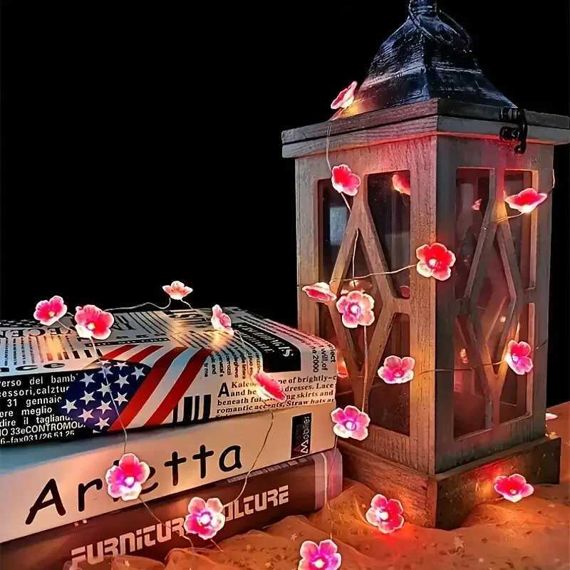 1pc 10/20/30LED Cherry Blossom Fairy String Lights Battery Powered For Home Wedding Indoor Holiday Party Festival Decoration XJ250612