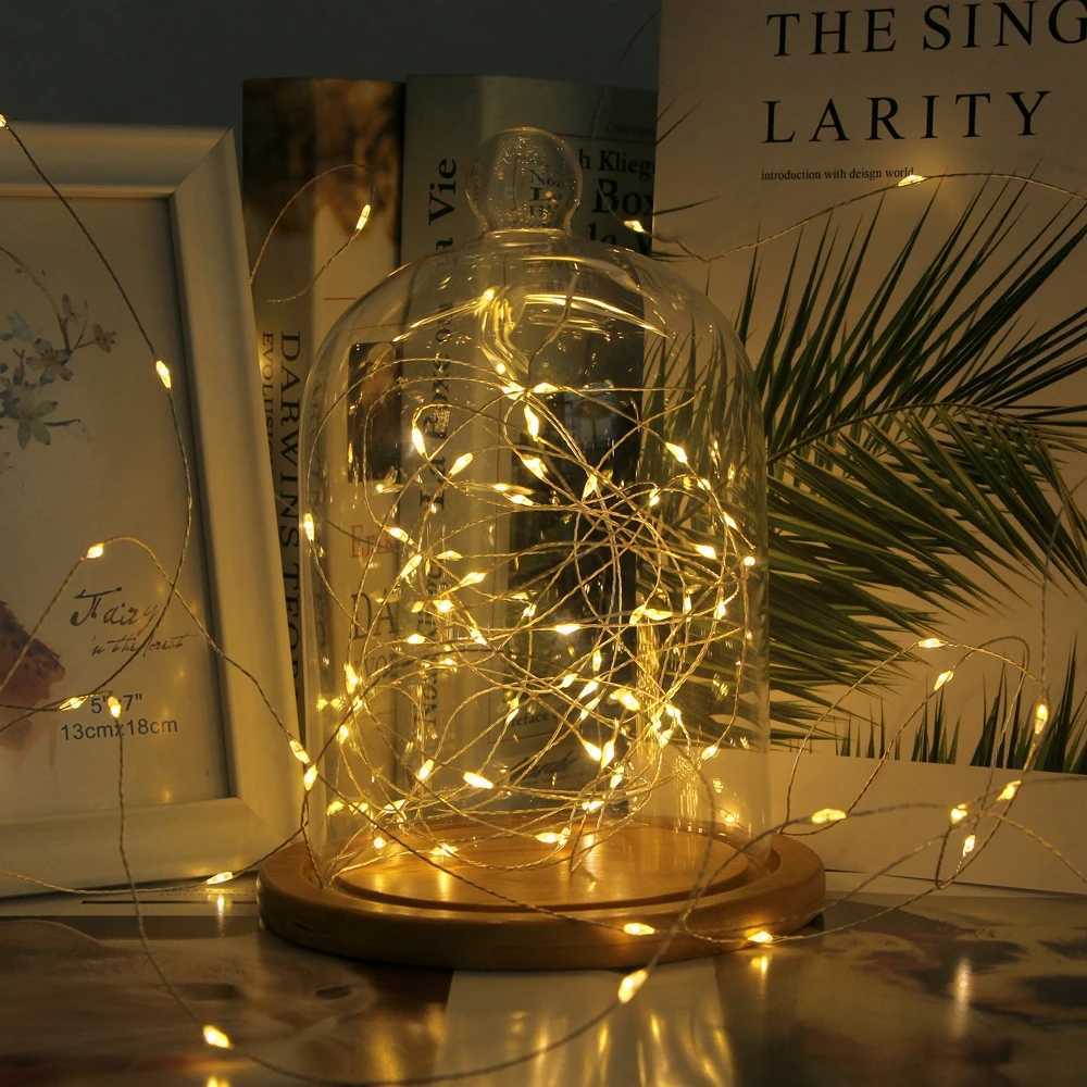 LED String Fairy Lights 100M/200M Silver Wire Birthday Christmas Tree Lights Garland Outdoor Home New Year Wedding Party Decor XJ250612