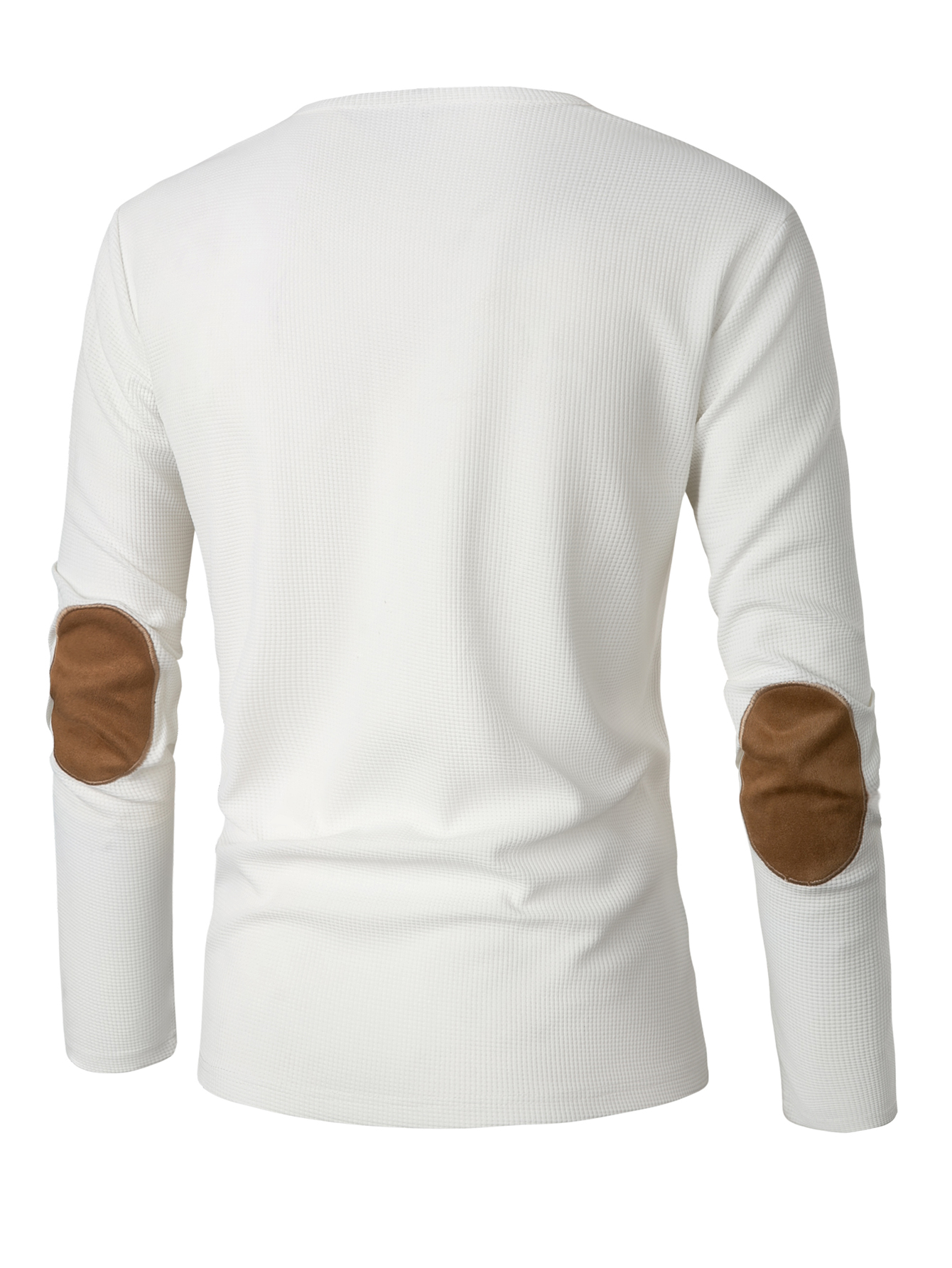 Men's Comfort Texture Fabric Waffle Splicing Color Contrasting Metal Button Outdoor Sports and Leisure Henley Shirt