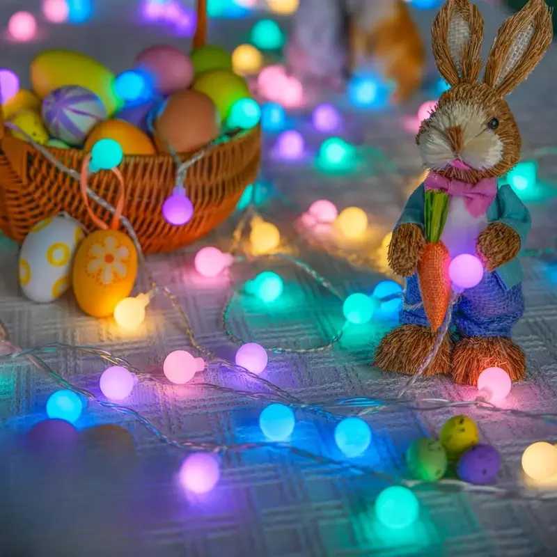 1pc Globe Ball String Light 10/20/40/80 LED Fairy Light Battery Powered For Home Bedroom Indoor Party Wedding Festival Decor XJ250612