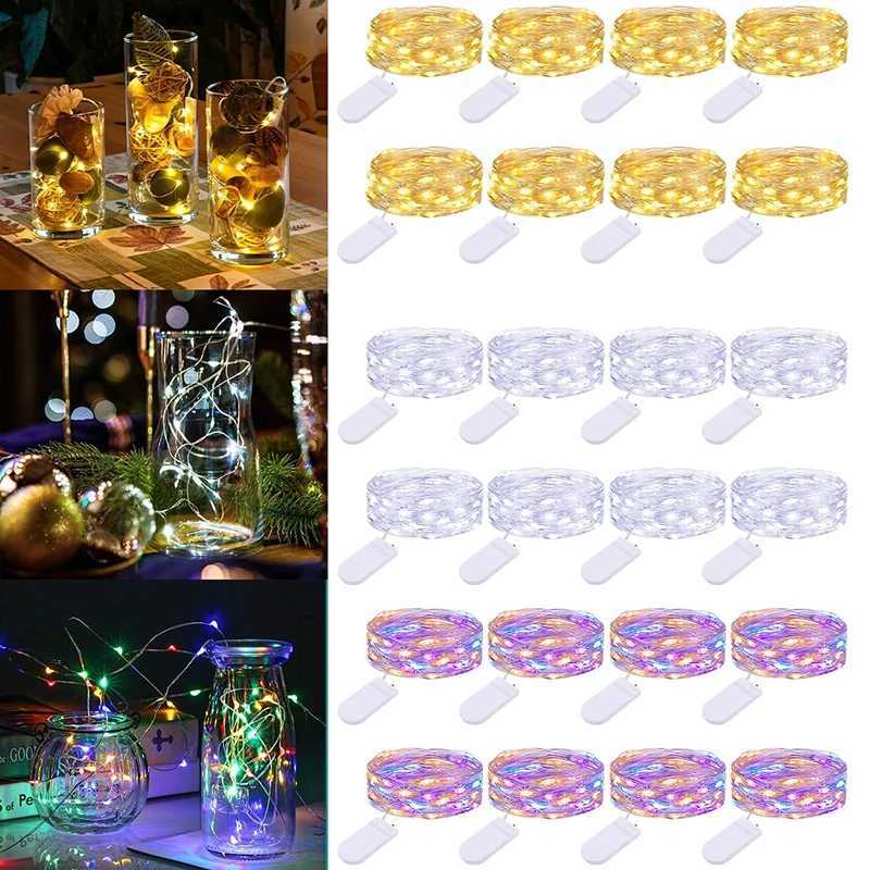 5PCS LED Fairy Lights Battery Operated 3 Modes Copper Wire String Lights for Wedding Birthday Party Gift Cake Bouquet Decor XJ250612