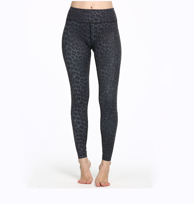 European and American foreign trade explosion leopard print yoga pants hip lift elastic sexy slim fit sports fitness running leggings