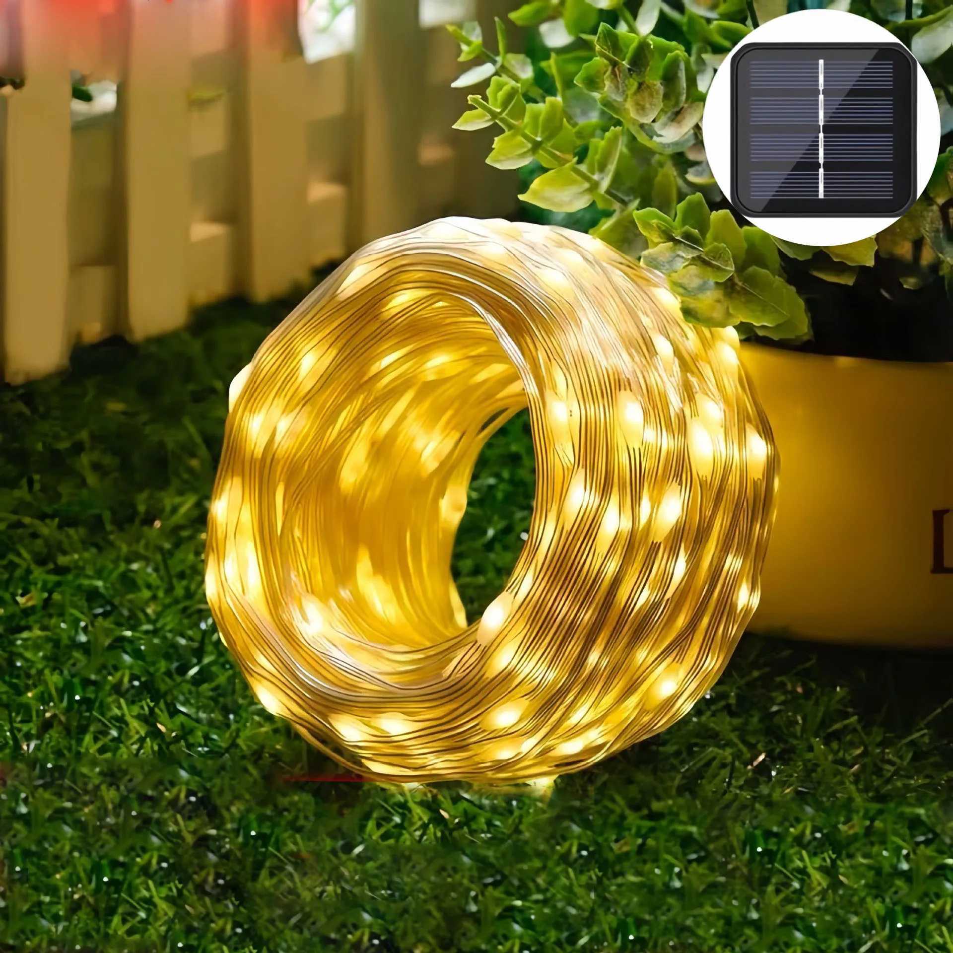 Solar Outdoor String Lights Fairy Garden Decor Party LED Lights Waterproof Lamp XJ250612