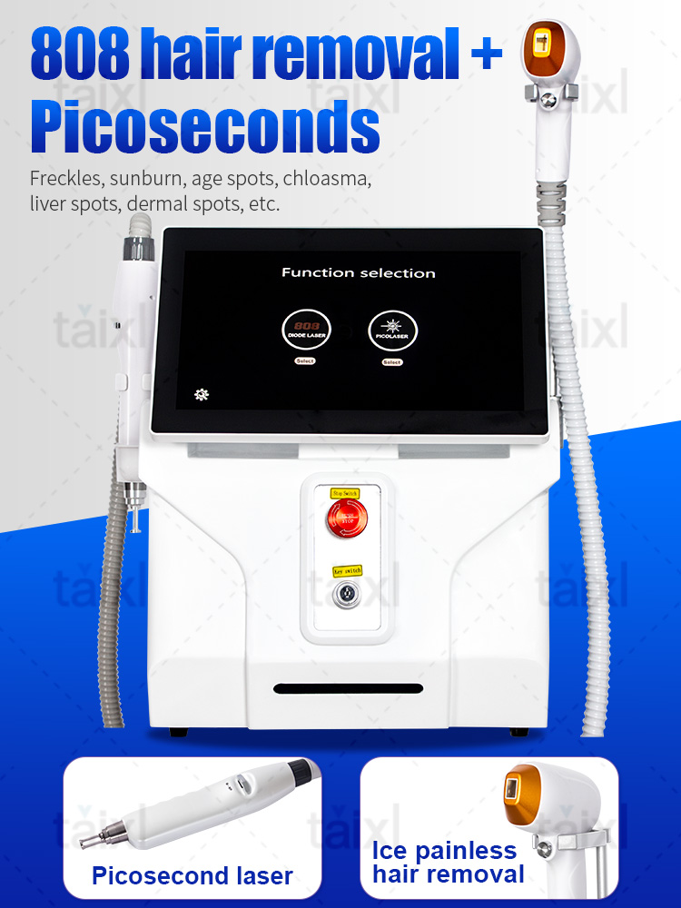 2025 New Diode Laser Picotech 2 in 1 Hair Removal Machine Depilation Tattoo Removal Ice Titanium Professional Beauty Device