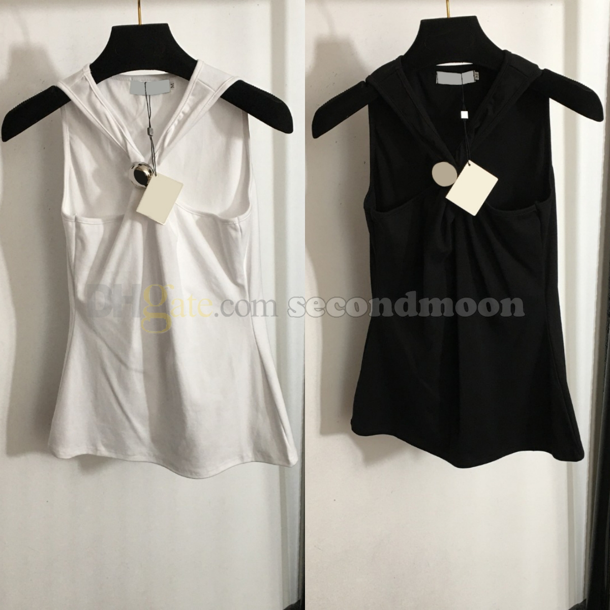 Women Sexy Halter Top Knitted Tanks Top Cotton Fabric Vest Slim Fit Sleeveless Tee