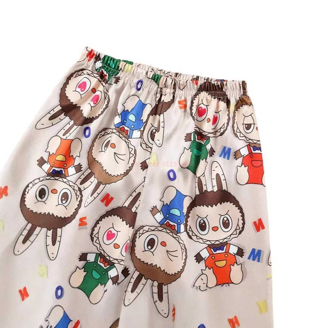 New Labubu ChildrenS Pajamas Anime Cute Boys And Girls Summer Short Sleeved Pajamas Soft Home Clothes Set Holiday Gifts Z250613