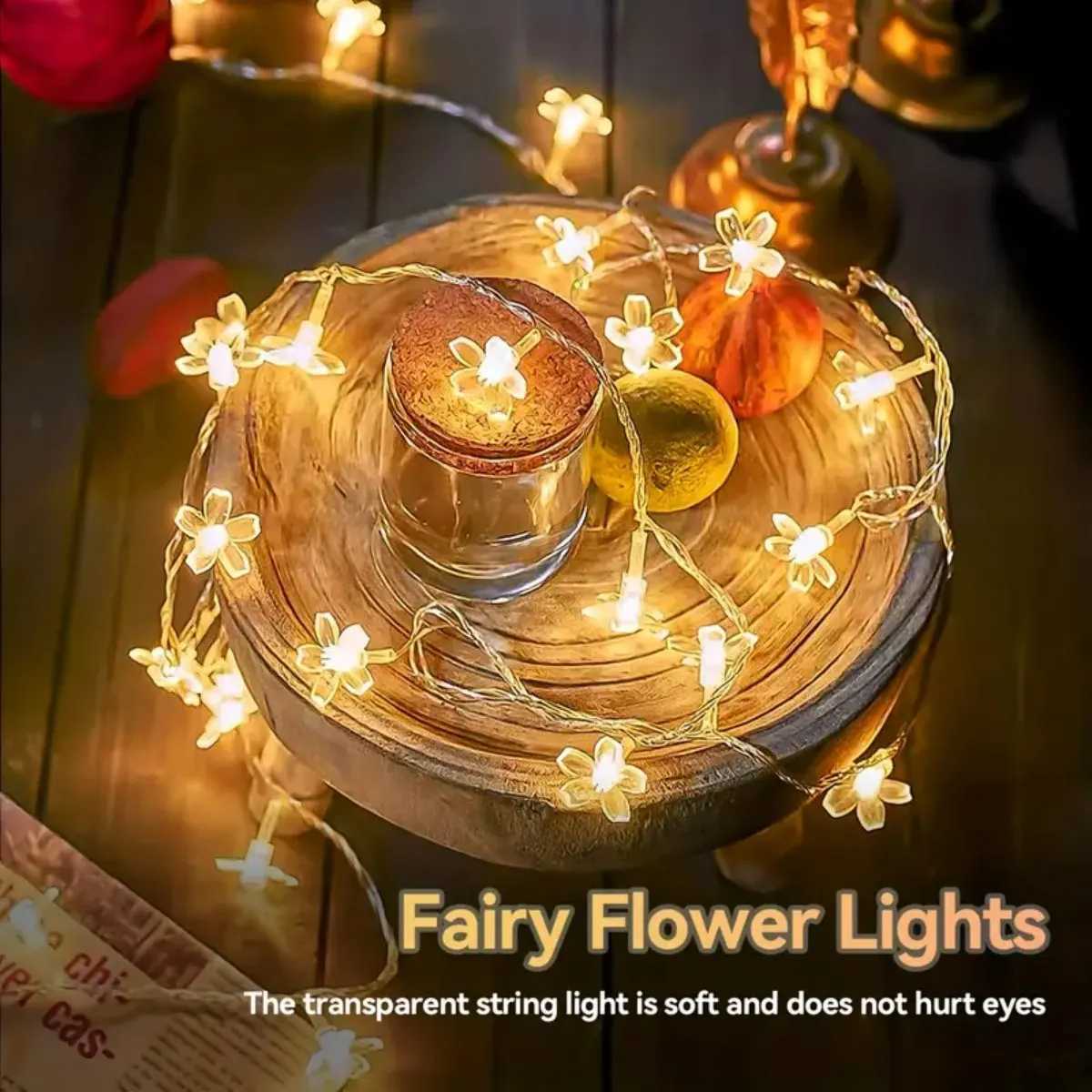 1pc LED Cherry Blossom String Lights Fairy LED Lights Girl Heart Indoor Decorative String Lights For Home Garden Lawn Decoration XJ250612