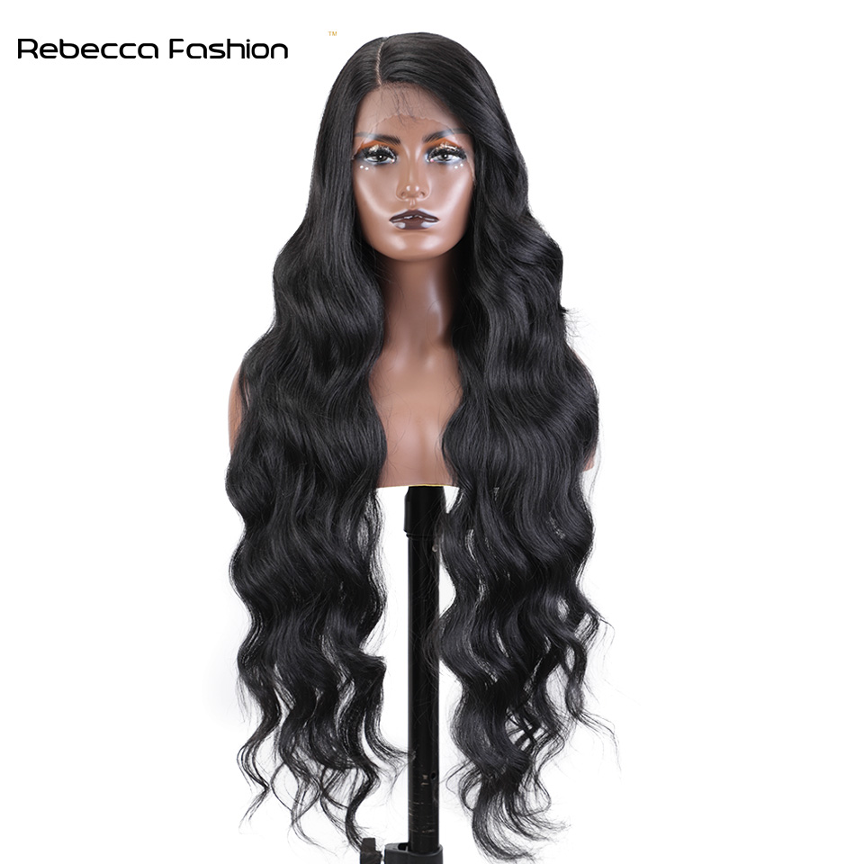 Rebecca Fashion Body wave 36Inch Long Hair for Women Daily Synthetic wig High Temperature Fiber 150% Density