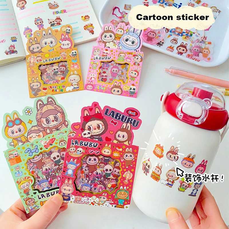 5pcs Labubu Series Cartoon Stickers Cute Stickers for Children Creative Handbook Material Stickers Labubu Waterproof Sticker W250613