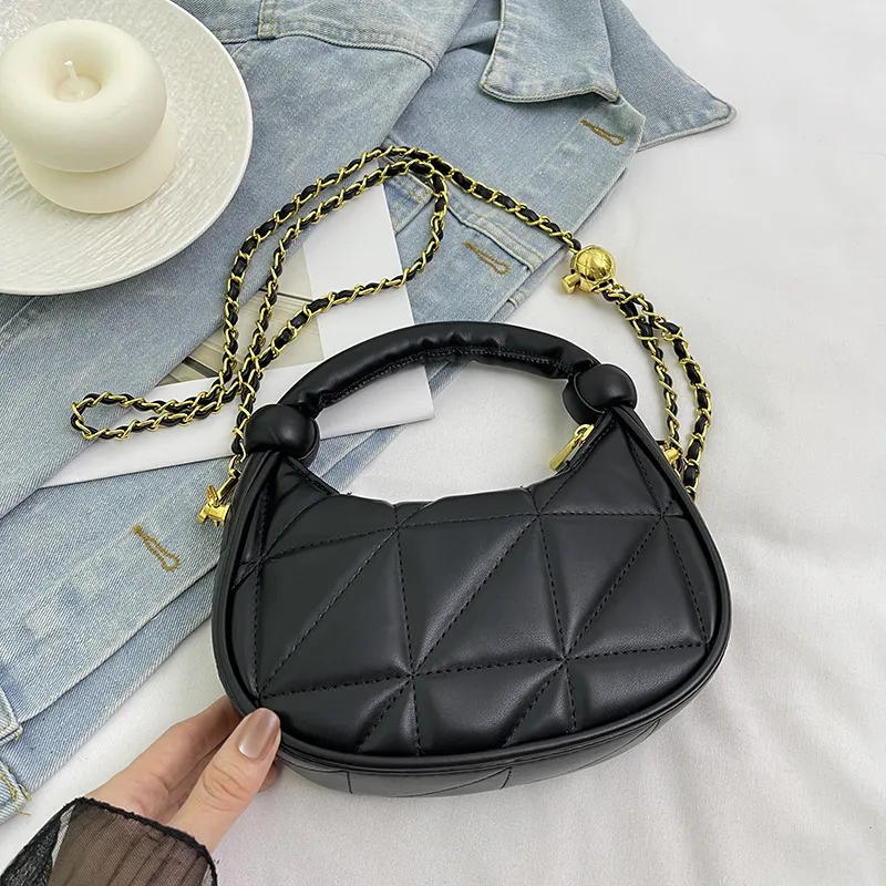 Free Shipping 2025 Spring Summer New Design Chain Women Shoulder Bag Fashion Minimalist Premium Letter Rhombus Handbag Hot Sale