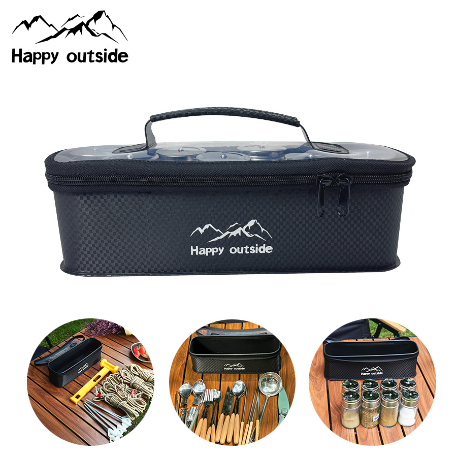 Heavy-Duty Tool Organizer Box - MULTI-PURPOSE Foldable Storage Case, Wear-Resistant for Garage/Car Repair/Outdoor Tools (Matte Black)