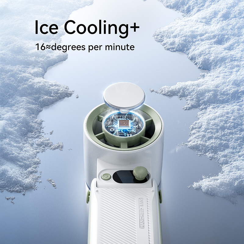 Handheld IceTherapy Fan - USB Rechargeable, 199 Speed Levels with LED Display, Long Battery Life, Lightweight Personal Cooling Fan for Summer Outdoor 