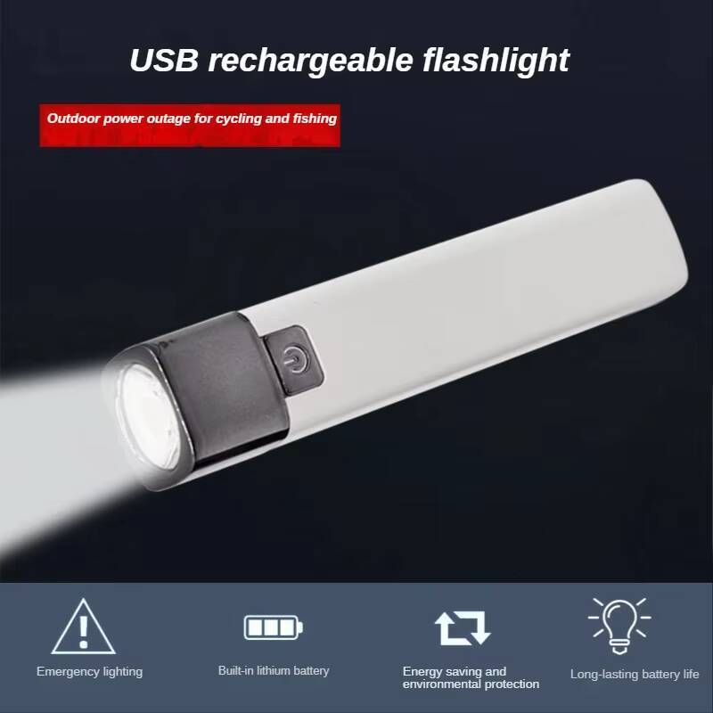 Bright Super Mini USB Waterproof Lighting Portable Spotlight Rechargeable Flashlight for Indoor Outdoor Play Camping and Fishing