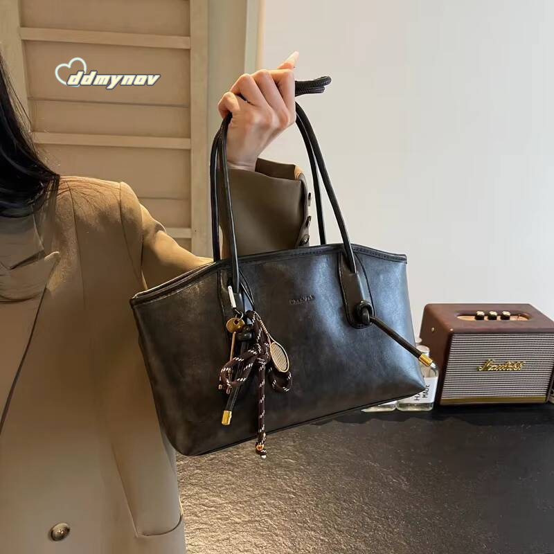 PU Leather Shoulder Bags For Women 2024 Winter Y2K Trend Female Crossbody Lady Handbags And Purses Retro Tote Bag ddmynov