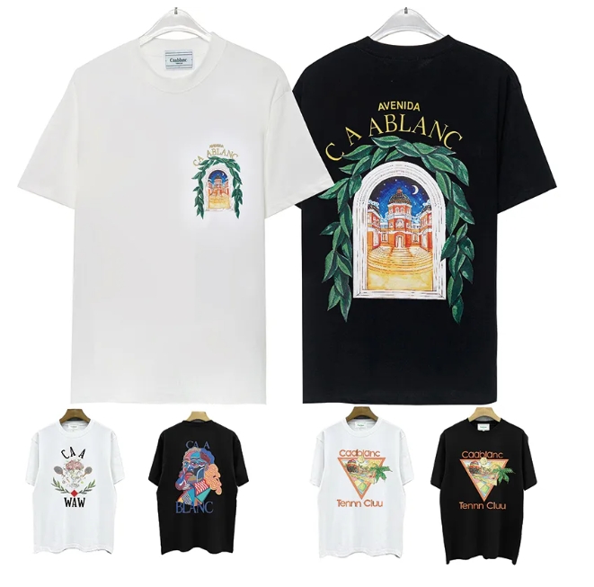 casablancawomens Tshirt Men T Shirt Designer T Shirt Women Fashion Luxury Tshirts casas blanca tshirts Casual Shirt Summer Pattern Classic Shirt blanca Shirt 4G79