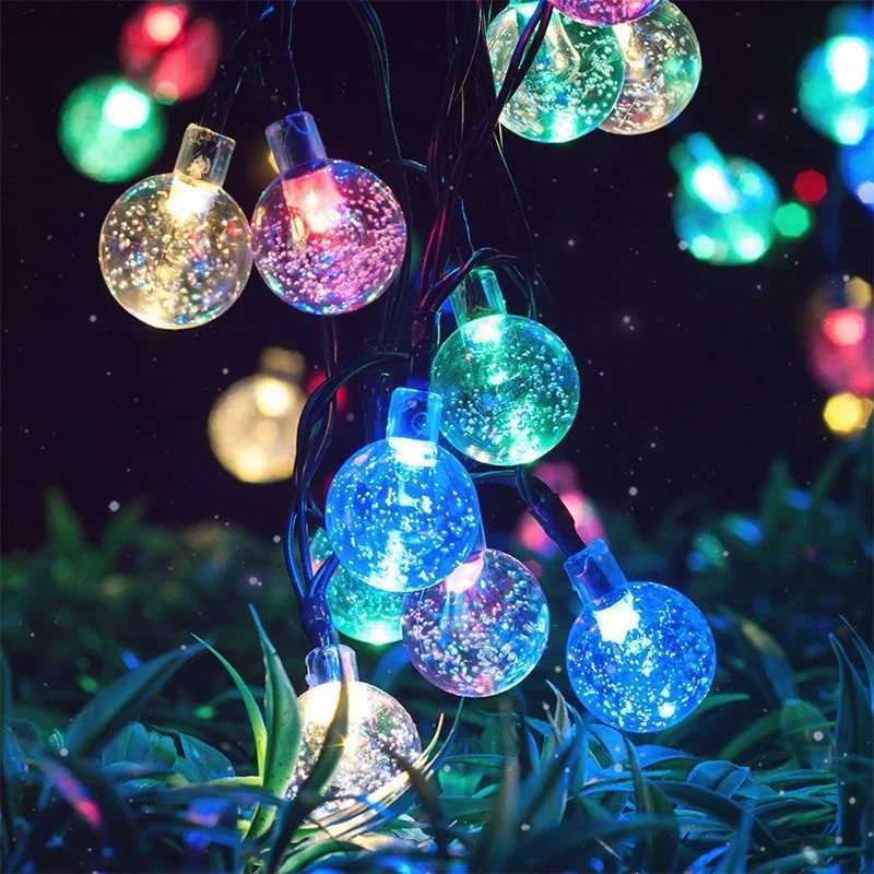 Solar String Lights Garden Outdoor Crystal Ball Fairy Light Home Patio Yard Christmas Wedding Tree Decoration Lamp XJ250612