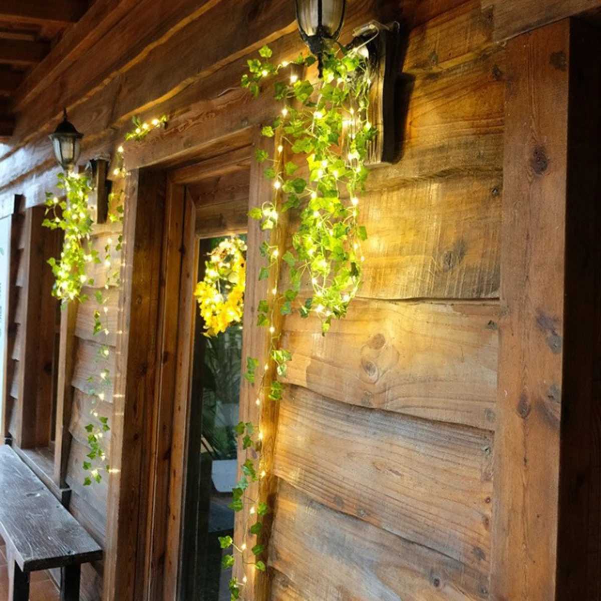 Flower Green Leaf String Lights USB And Battery Powered Ivy Vine Fairy Lights Garland For Party Wedding Courtyard Decoration XJ250612