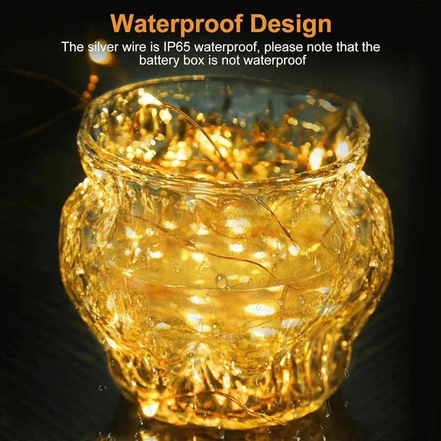 30pcs Warm White Fairy Lights 3 Modes LED Flashing Light String Suitable for Parties Festivals Weddings Birthdays XJ250612