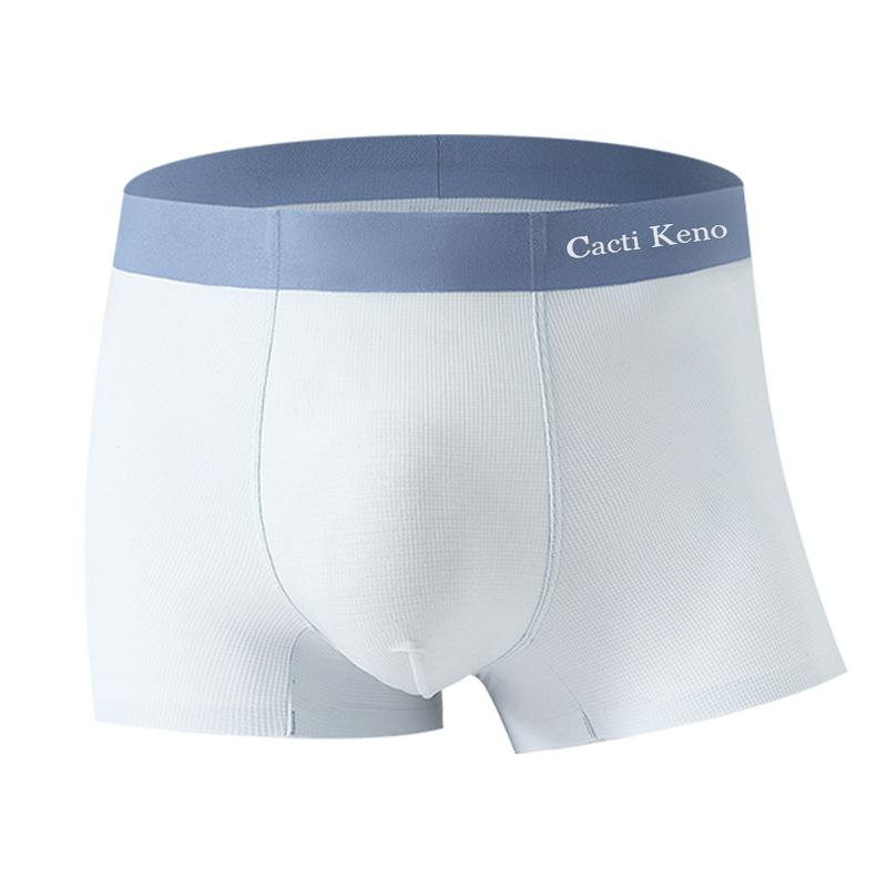 High Quality Men's Waffle Texture Bamboo Rayon Boxer Trunks, Quick-Dry Breathable Seamless Summer Underwear Free Shipping