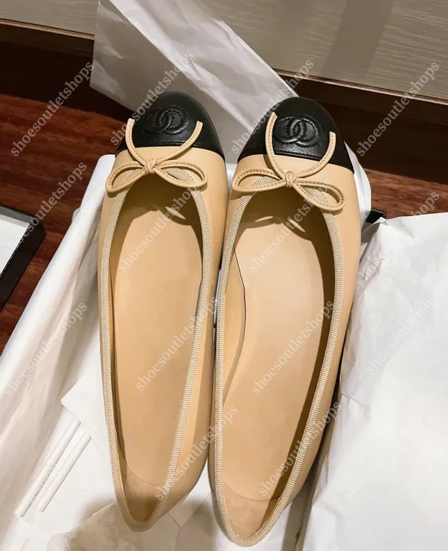 designer shoes Paris designer Black Ballet Flats Shoes Women Quilted Genuine Leather Slip on Ballerina Luxury Round Toe Ladies Dress Shoes HJ2G Slingbacks