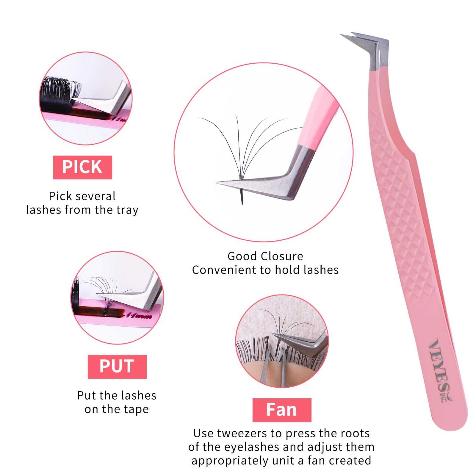 Premium Quality Customizable 45°/90° Angle L-Shaped Fiber Tip Tweezer for Precision Eyebrow & Lash Work