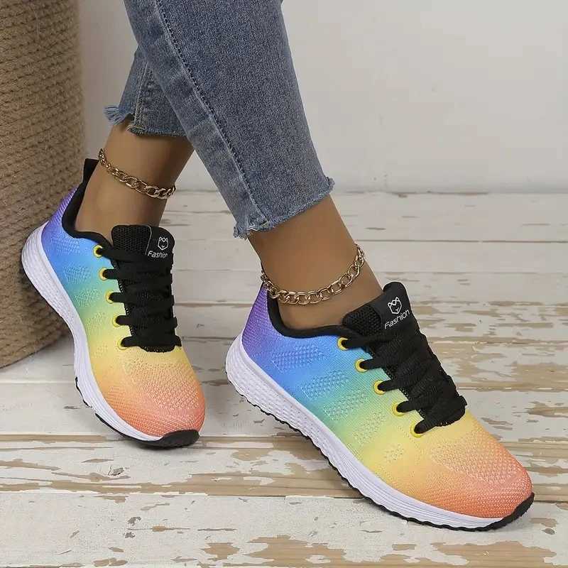 Womens Casual Flats Sports Shoes Mesh Breathable Trainers Ladies Shoes Platform Female Sneakers for Women Basket Tenis Feminino Z250613