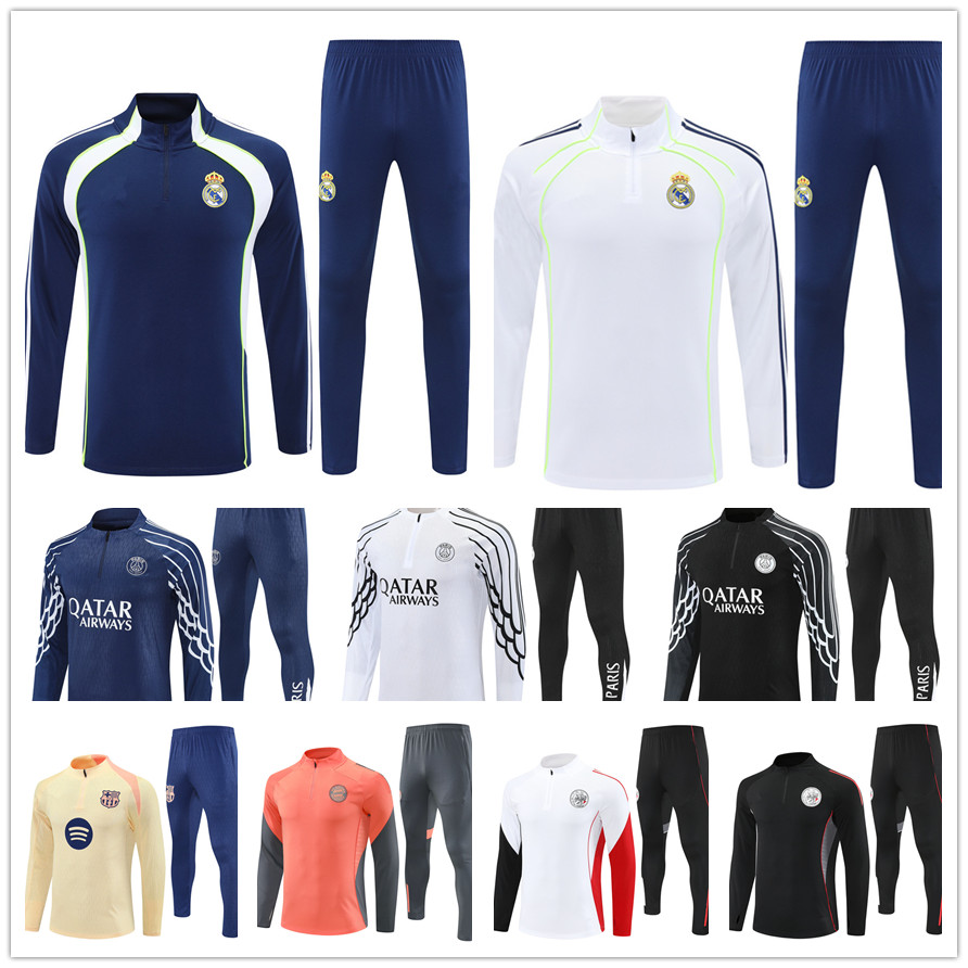 football Tracksuits soccer training suits Clubs Top Qualitt team 25 26 Madrids ParIs mens kids Long sleeved jerseys jacket jogging kits