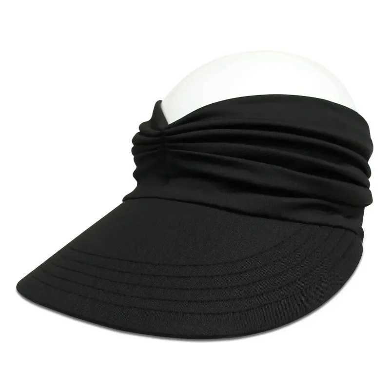 Adjustable Fashion Hat Womens Anti-UV Wide Brim Visor Outdoor Exercise Hat Travel Caps Ice Silk Beach Summer Sun Protection Hats U250613