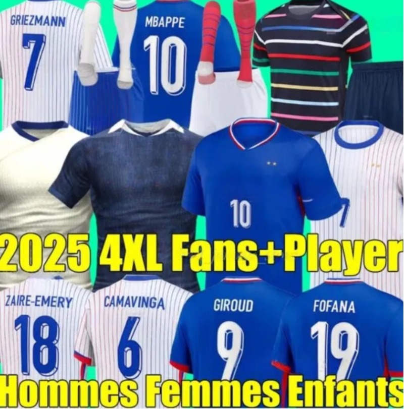 2025 french club MBAPPE GRIEZMANN soccer jerseys 25/26 GIROUD TCHOUAMENI DEMBELE M. CAMAVINGA MAIGNAN FOFANA Maillot de foot Maillots Men kids kit football shirt