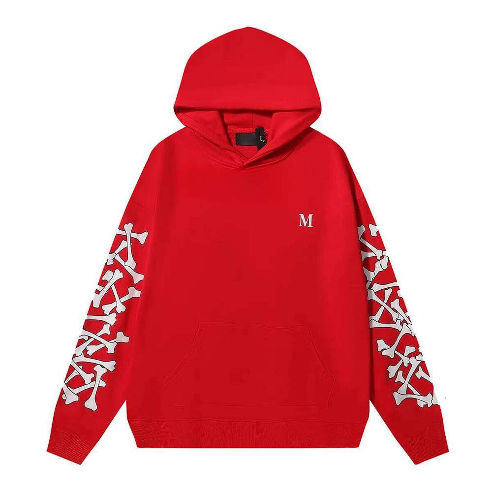 Amiriswearshirt Mens Designer Bone Graphic Foam Printed Tracksuit Long Sleeve Hood Pullover Coat Heavy Cotton Sweatshirt High Quality Streetwear Amirihoodi 704
