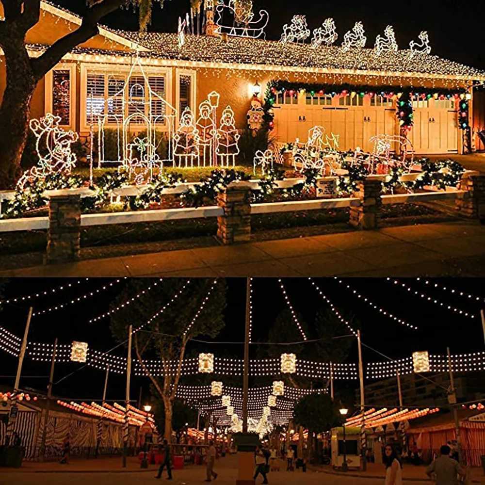 32M/42M Solar Fairy String Light Timable Outdoor Garden Festoon Light 8 modes Christmas Decoration Light Garland Yard DecorationXJ250612