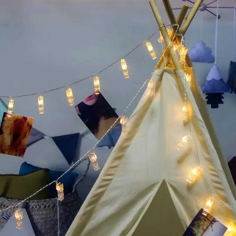 1Pc Photo Clip Fairy String lights Card Holder Garland lamp for Christmas Wedding Party Fairy Lights christmas decorationsXJ250612